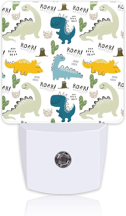 Night Light for Kids Girls Boys, Childish Cute Dinosaur LED Night Light Plug into Wall with Dusk to Dawn Sensor for Room Decor, Hallway, Kitchen, Bathroom, Nursery, Stairs
