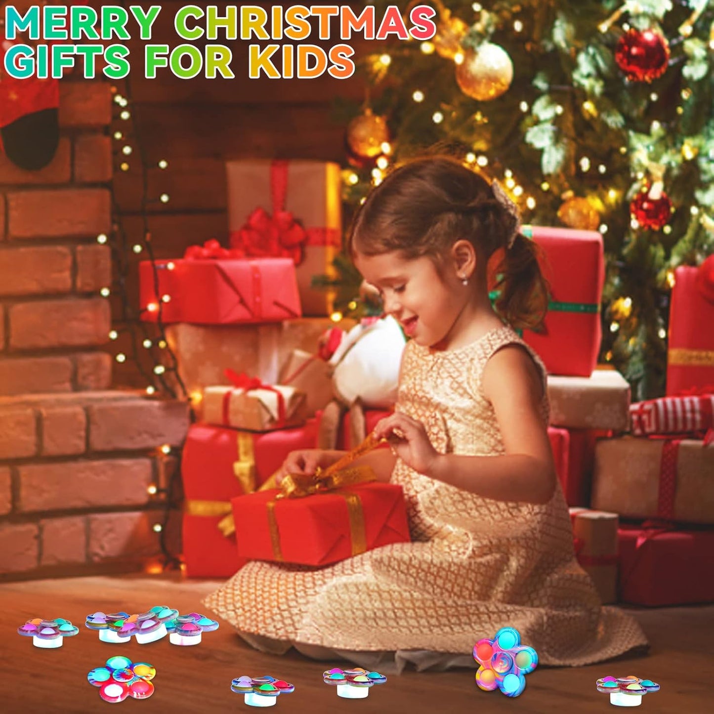 SCIONE Easter Party Gifts for Kids LED Fidget Spinner Bulk 24Pcs, Light up Toys Party Favor for Kids 4-8-12 Goodie Bag Stuffers Classroom Prize Fidgets Packs, Glow in The Dark Toddler Sensory Toys