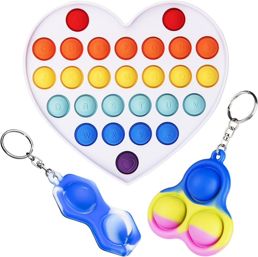 Simple Fidget Pop Toys - Portable, Calming Sensory Hand Toys for Fun & Stress Relief - Soft & Flexible Silicone Materials Keychain - Durable Poppers for Kids & Adults