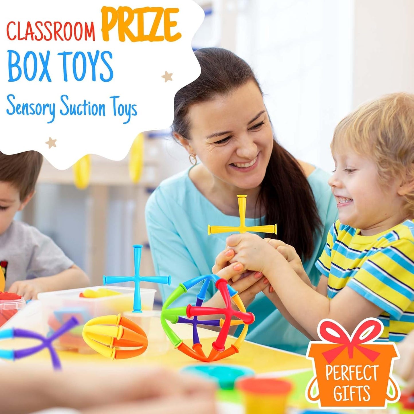 Suction Toys Sensory Fidget Toys: 24Pcs Suction Cup Bath Toys for Toddlers, Fine Motor Travel Toys for Boys & Girls, Ideal for Autism Kids Ages 3+, Classroom Prizes for Kids