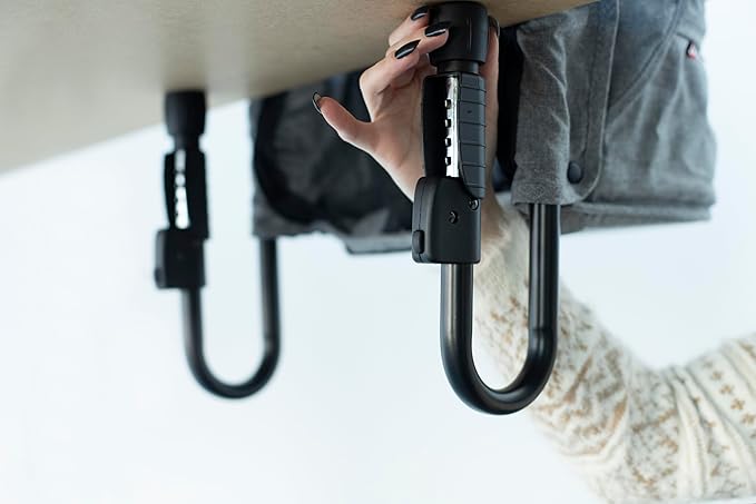 guzzie+Guss Perch Clip On Table Chair – Easy and Secure Setup for Travel (Including Restaurants, Picnics), at Home (Kitchen Islands, Dining Tables) with Machine Washable Fabric, Charcoal