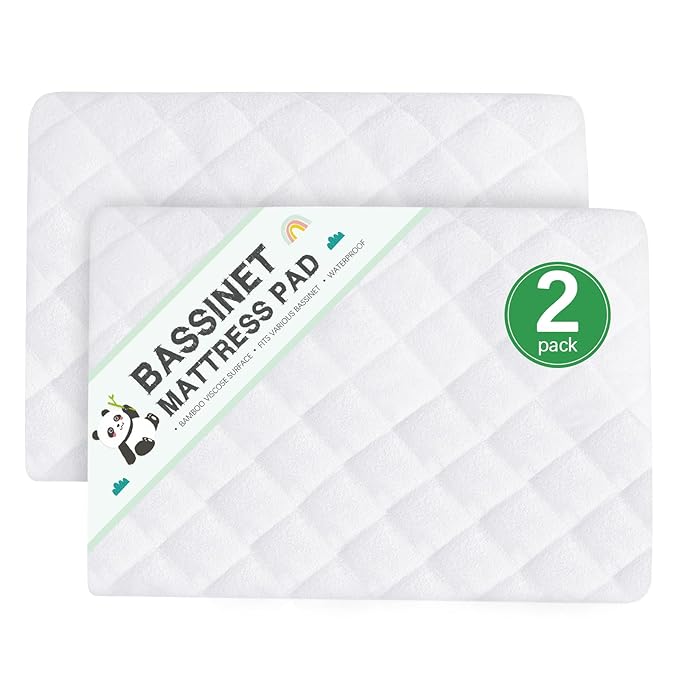 Waterproof Bassinet Mattress Protector, Fit for 23" x 28" 4moms Breeze Plus Bassinet, Ultra Soft Breathable, Washer & Dryer