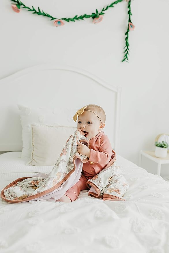 Copper Pearl Three-Layer Baby Blanket: Soft Baby Quilts for Boys and Girls | Breathable, Cozy, Toddler Blanket | Baby Quilt for Newborns | 46x46 Premium Polyester/Rayon | Ferra