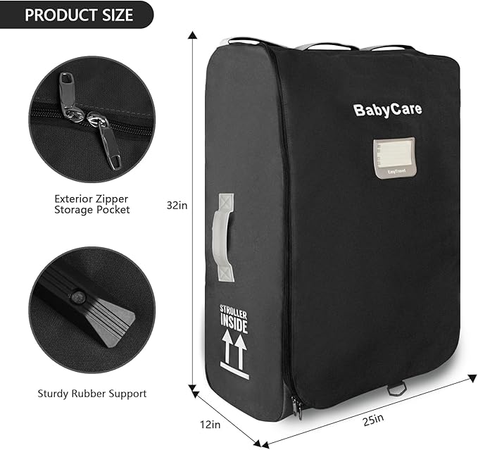Stroller Travel Bag Compatible with UPPAbaby Vista, Vista V2, Cruz V2,Uppa-baby Bag With Wheels,Dual Handles,Luggage Tag for Airplane Flight Travel