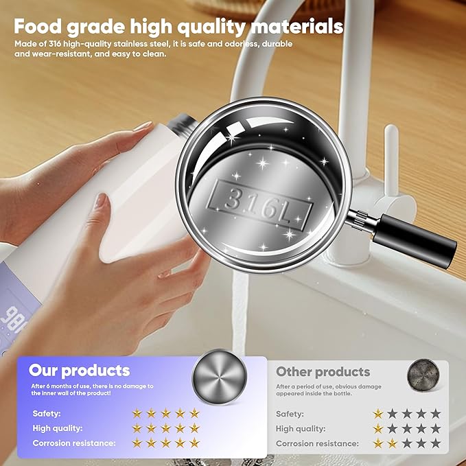 Portable Bottle Warmer for Travel, Bottle Warmer On The Go with Quick Heating, Preset Modes and Precise Temperature Control, Water & Milk Warmer with Long Battery Life, Purple