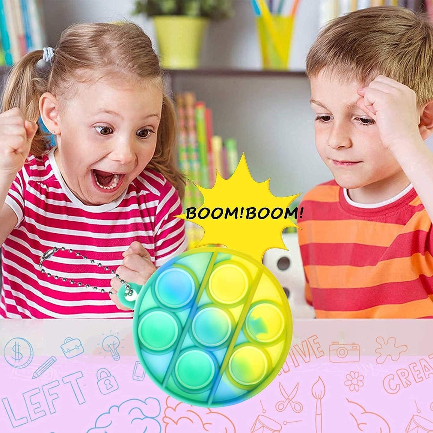 200 pcs Random Color Mini Squeeze Pop Bubble Fidget Sensory Toys, Mini Keychain Wrap Small Relieve Anxiety Stress Toy, Pop Bulk Silicone Classroom Prize for Kids Adult Party Gift