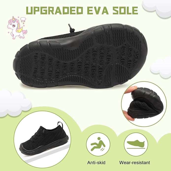 JIASUQI Toddler Shoes for Boys Girls Slip on Sneakers Wide Toe Walking Shoes Toddler Sock Shoes