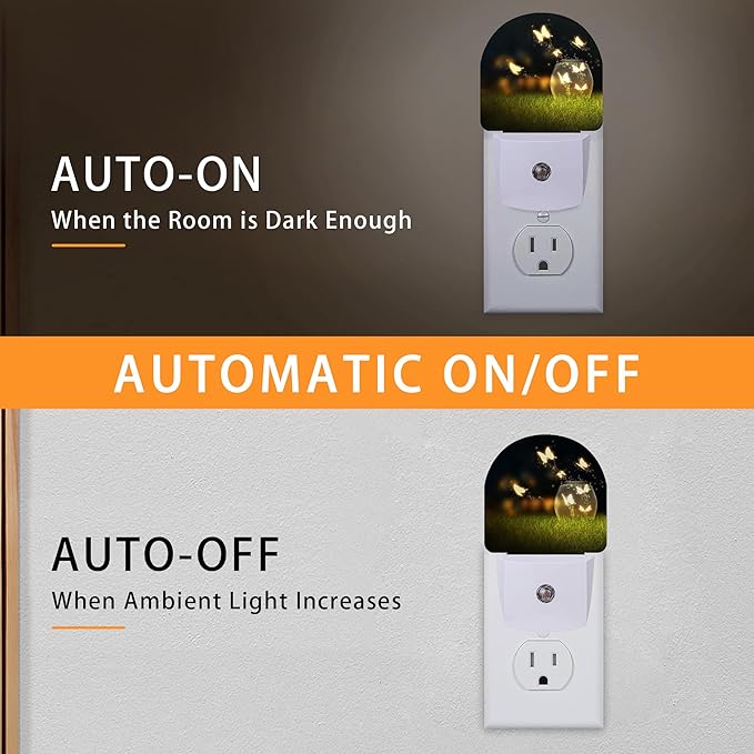 Night Fantasy Butterfly Night Light,Night Lights Plug into Wall with Dusk to Dawn Sensor,Lamp for Bedroom Bathroom Hallway Nightlight for Women Girls