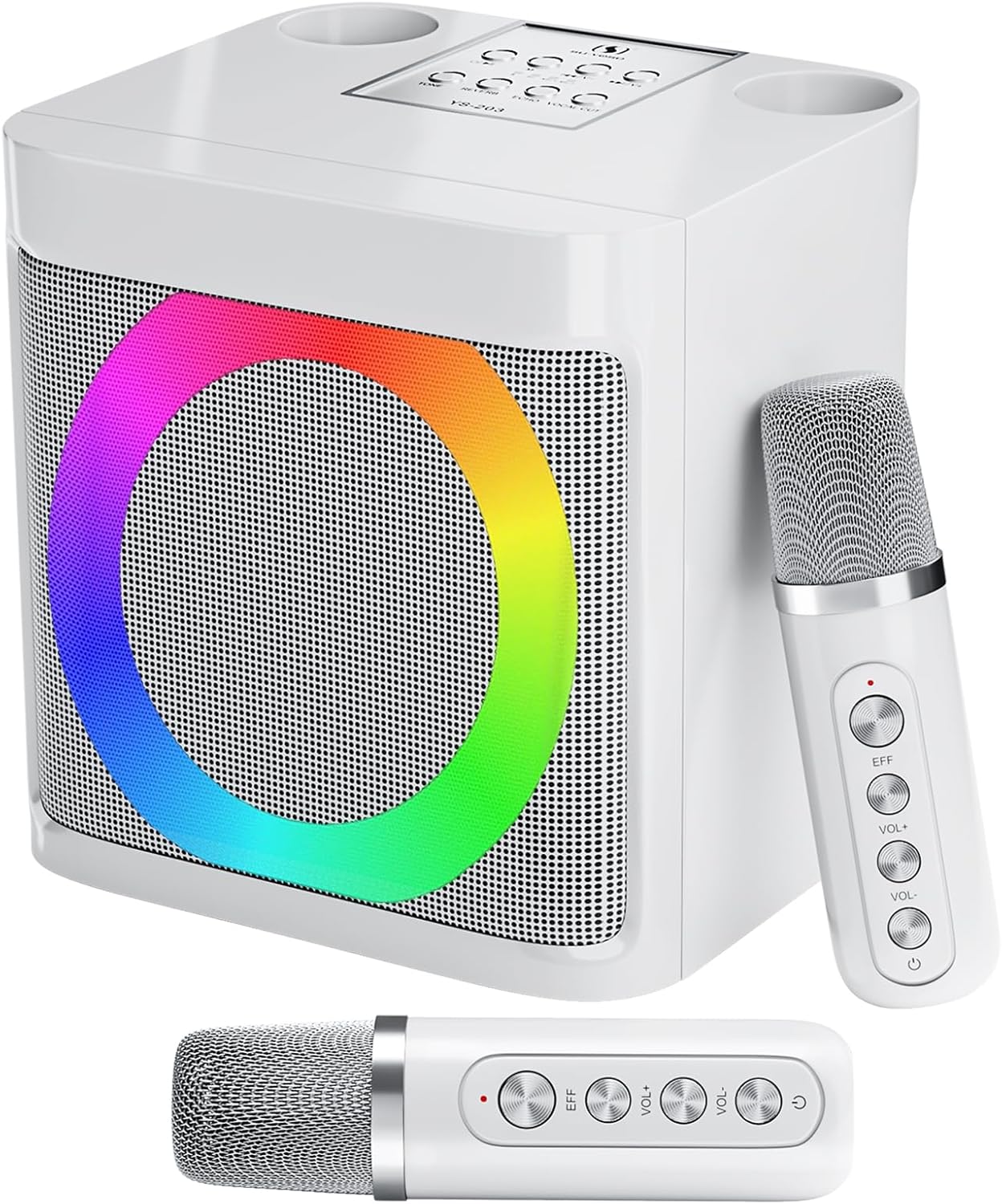 Karaoke Machine for Kids Adults - Portable Bluetooth Speaker with 2 Wireless Microphones, Singing Machine for Party, Birthday Gifts for Girls Boys Ages 4, 5, 6, 7, 8, 9, 10, 11, 12+ Years Old