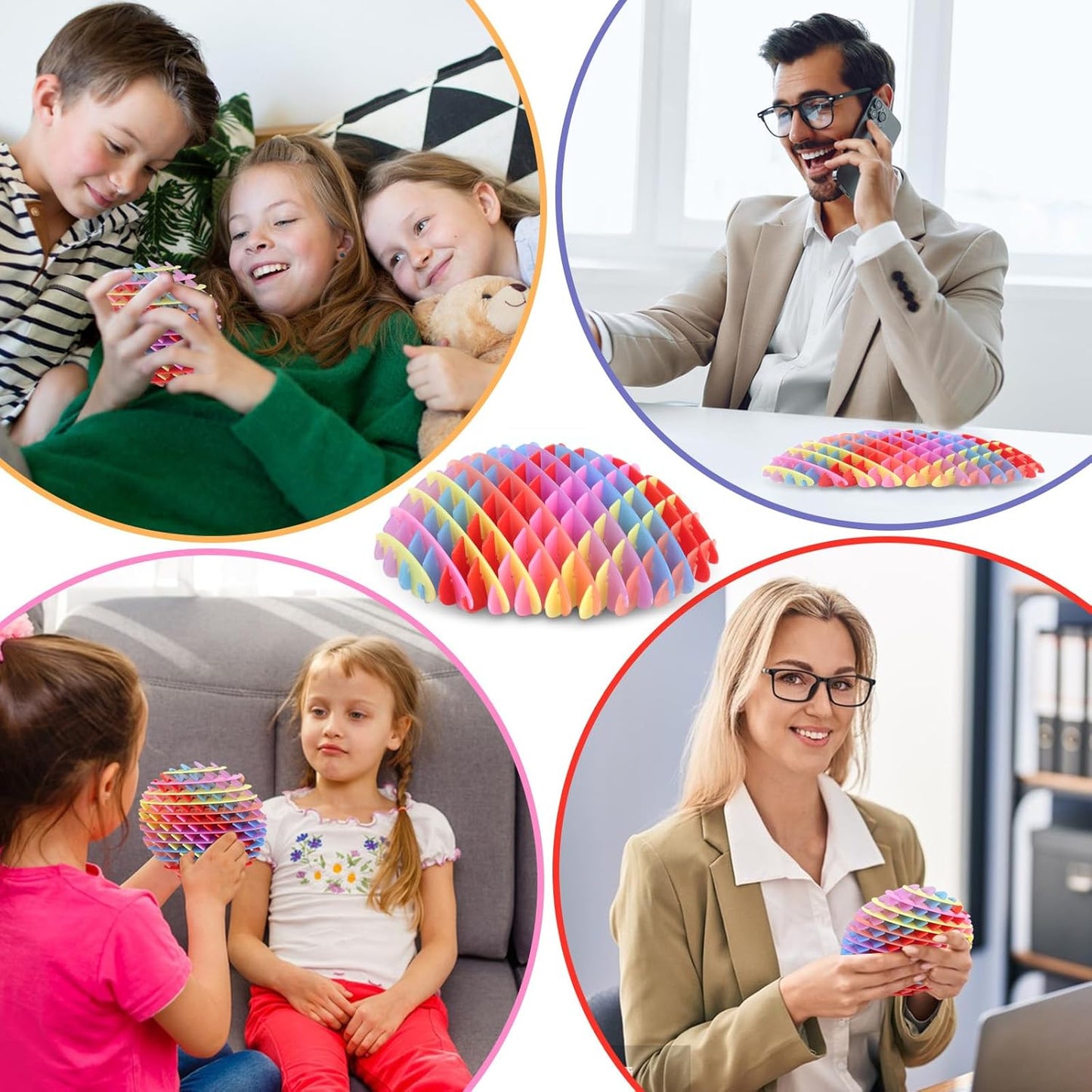 Fidget Worm Toy,Worm Big Fidget Toys Adults and Kids, Funny Stretchy Sensory Stress Toys, Fidget Sensory Squeeze Toys, Relieves Stress and Anxiety Finger Toys for Kids with Autism ADHD-Rainbow