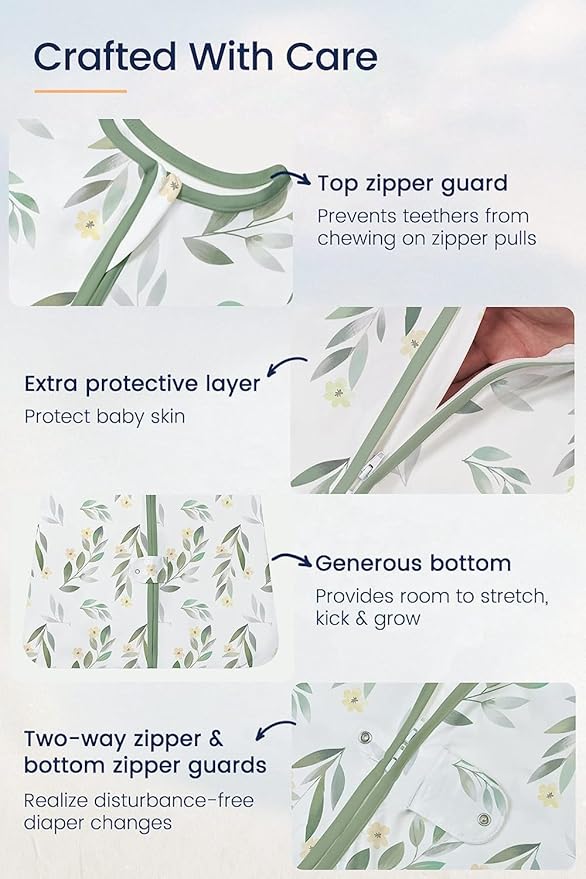 TotAha Light Sleep Sack, Stretchy, Soft, Cozy Wearable Blanket Sleep Bag with 2-Way Safe Zippers for 0-6-12-24 Months 0.5 TOG