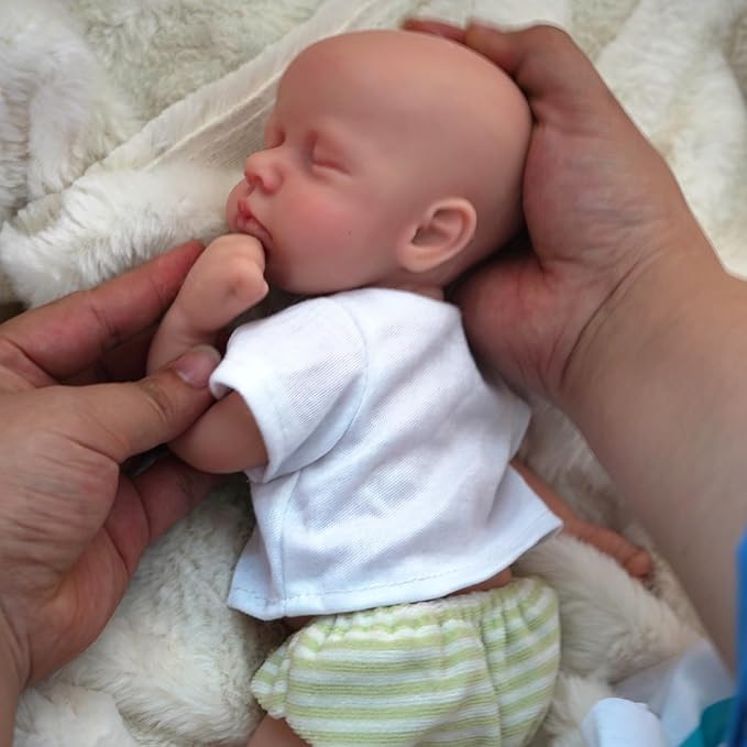 12 Inch Reborn Baby, Full Silicone Baby,Lifelike Closed Eyes Sleeping Cute Baby Boy Realistic Newborn Doll Real Life Doll The Look Real