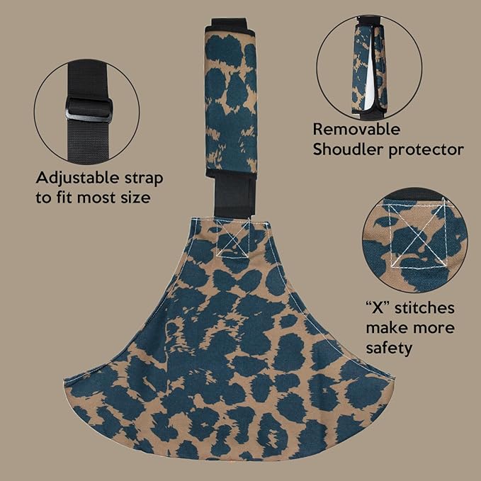 Baby Sling Shoulder Carrier,Ultimate Comfort Side Baby Carrier for Newborn to Toddler/Infants (7lbs-44lbs) (Leopard)