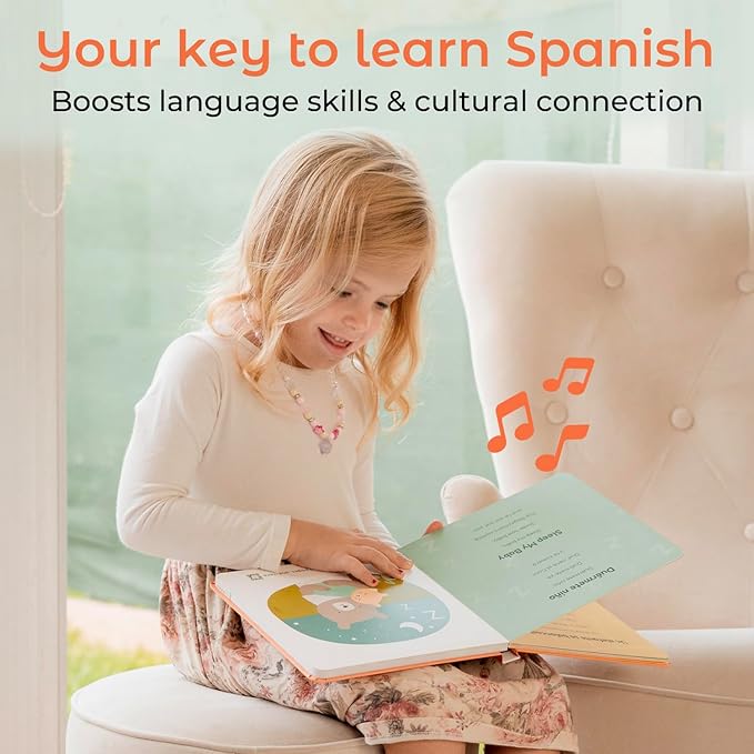 Cali's Books Spanish Book for Toddlers 1-3 - Musical Books for Kids, Interactive Baby Sound Book, Educational Song Learning Toys, Bilingual Music Toy for Babies, Libros para ninos en Espanol