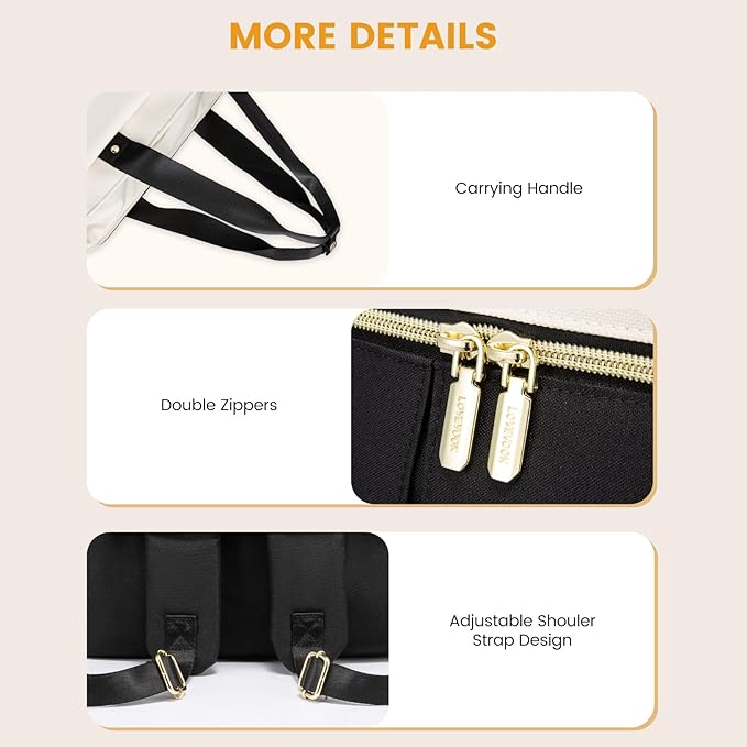 LOVEVOOK Diaper Bag Backpack with Insulated Pockets, Changing Pad, Pacifier Case - Anti-Theft Travel Bag for Women