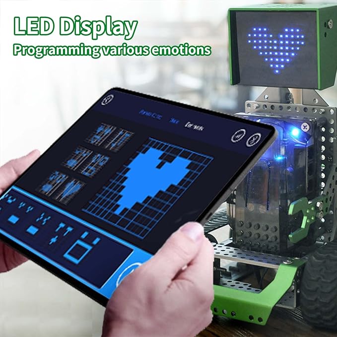 Robobloq Qoopers 6 in 1 Programming Robot Building Kit with Remote Control, LED Martrix, Ultrasonic Sensor etc. for Scratch Arduino Python Learning, Coding Toy for Kids