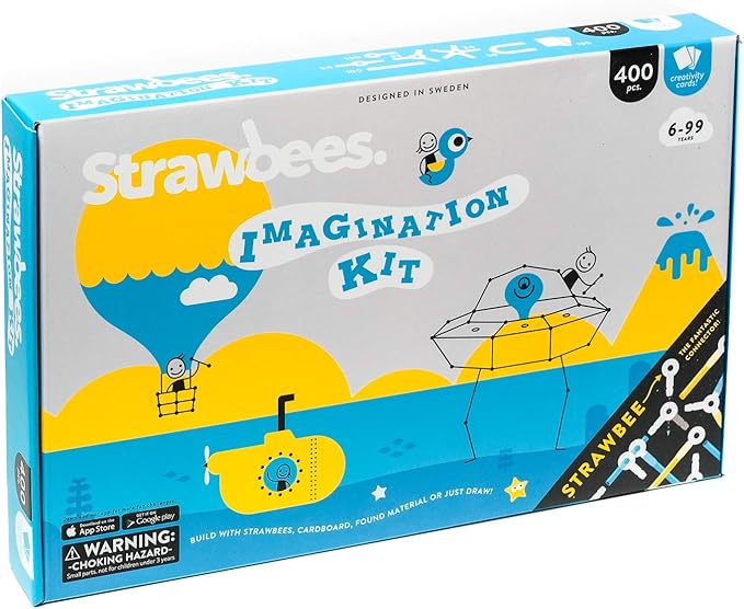 Strawbees Imagination Kit STEM Building Set, 400 Pieces and 105 Challenge Cards