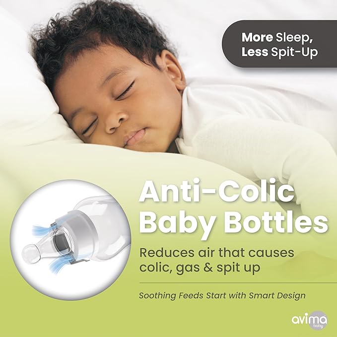 Avima Baby Anti Colic Nipples for Standard Neck Bottles, Silicone Breast Like Nipples - 3 to 6+ Months, Medium Flow, Level 2 (Pack of 6)