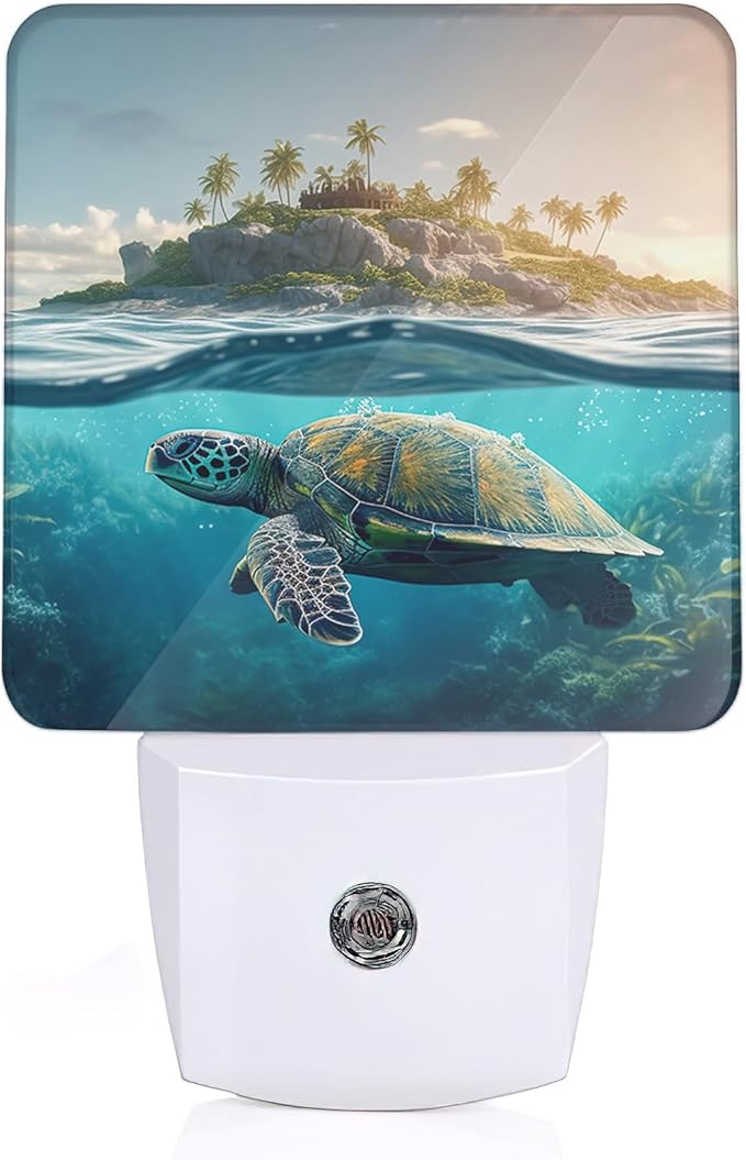 Sea Turtles Night Light, Cute Turtle under the Sea Night Lights Plug Into Wall with Dusk To Dawn Sensor Wall Lamp, Nightlights For Bedroom, Bathroom, Hallway, Kitchen, Gifts Ideal For Girls Women