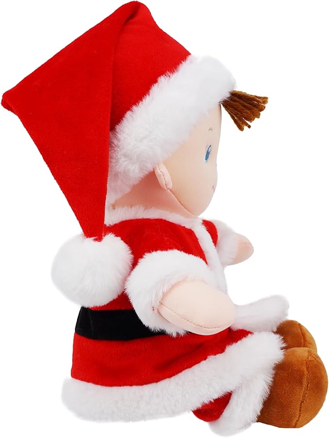 June Garden 14" Soft Dolly Santa - Stuffed Soft Baby Boy Doll for Birth and Up - Christmas Special Edition