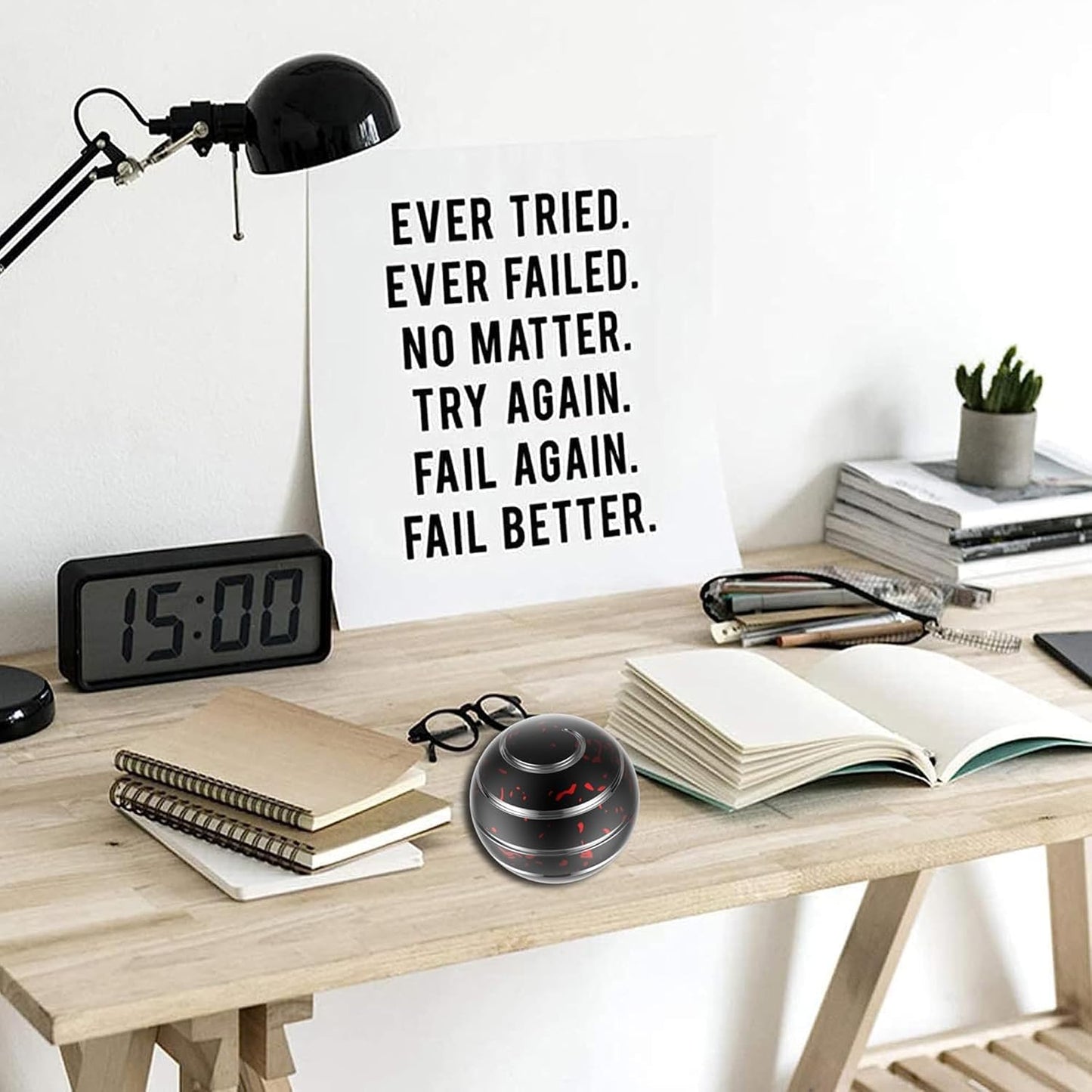 Kinetic Desk Toy, 2.17'' Kinetic Spinning Desk Toys for Adults, Fidget Desk Toys for Party Favors, Christmas Stocking Stuffers, Easter Basket (55MM, Black Red)