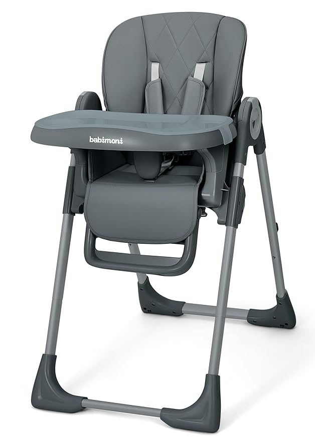 4 in 1 High Chairs for Babies and Toddlers, Foldable Baby High Chairs, Feeding and Eating Seat Highchair with 4 Levels of Recline and 7 Levels of Height Adjustment, Starry Gray