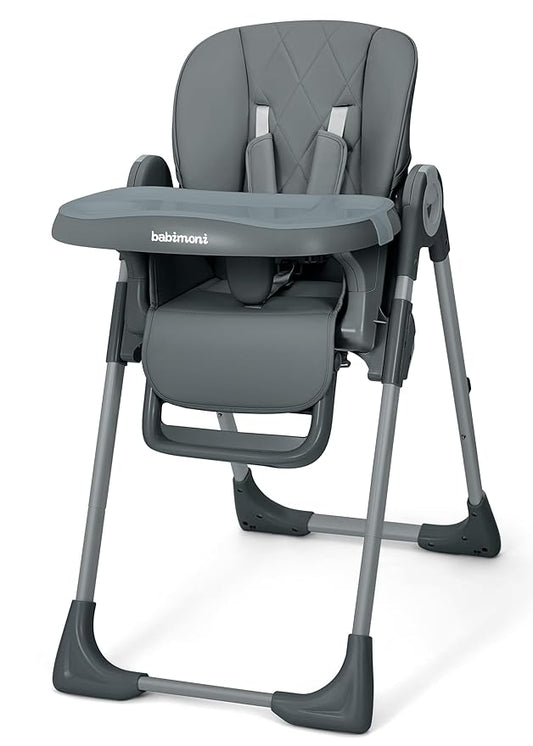 4 in 1 High Chairs for Babies and Toddlers, Foldable Baby High Chairs, Feeding and Eating Seat Highchair with 4 Levels of Recline and 7 Levels of Height Adjustment, Starry Gray