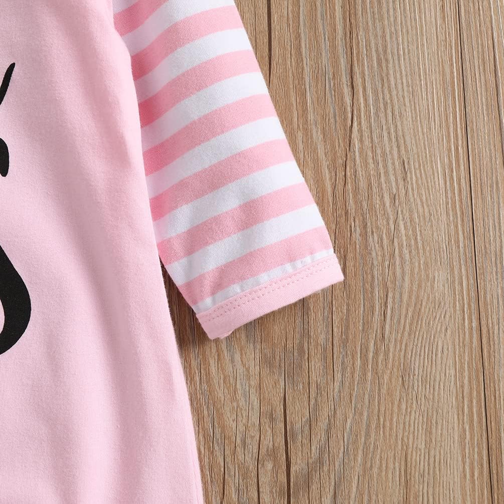 AMAWMW Newborn Baby Girl Little Sister Sleeper Gown Stripe Long Sleeve Nightgown Pajamas Gifts Stuff Essential Outfit