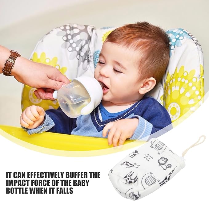 ULTNICE Baby Bottle Insulator Sleeve with String Warm Baby Bottle Cover Glass Nursing Feeder Warm Holder Pouch Infant