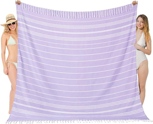 Oversized Turkish Beach Towel Blanket XXL Cotton Sandproof Towels Boho Woven Extra Large Big Sand Free Giant Throw Thick Blankets Huge Quilt XL Picnic Camping Necessities Cloud For Adult Gifts