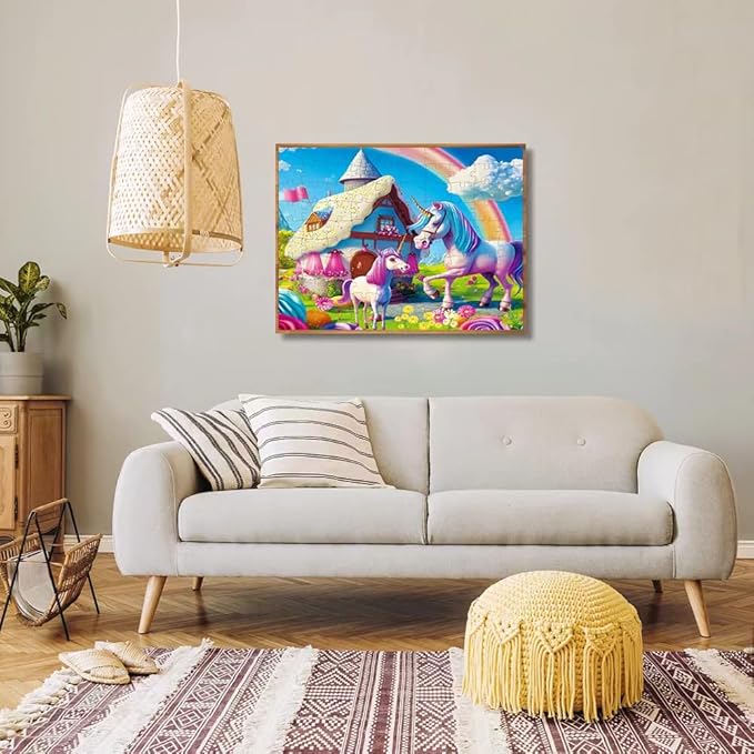 100 Piece Jigsaw Puzzle for Kids Age 4-8 Teens Gift Family Time (Pink Unicorns)