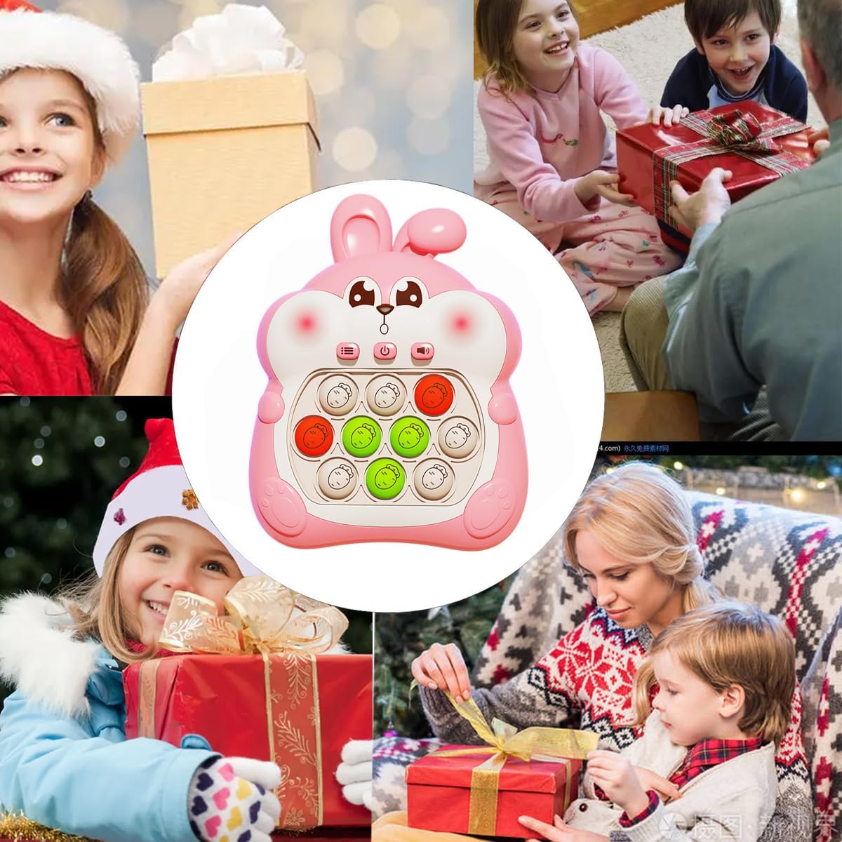 Puzzle Pop Light Up Game Fidget Travel Games /Upgrade Travel Sensory Fidget Toys Popular Handheld Games for Teenagers Anti Anxiety Autism Relief Birthday Party Gift (Pink Rabbit)