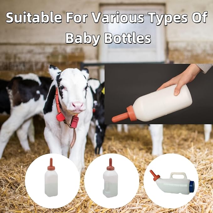 5Pcs Small Animal Milk Drink Nipple 10.7cm Length Rubber Calf Nursing Nipples Livestock Feeding Watering Supplies