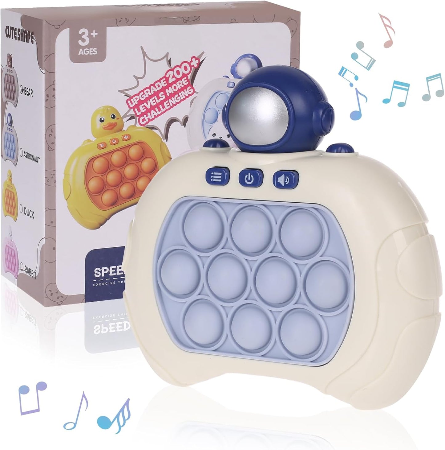 Fast Push Game Pop Fidget Toys for Kids, Fast Push Bubble Game, Quick Push Pop Game for Boys & Girls Age 3-12, Handheld Puzzle Game Sensory Toys Relaxation and Decompression (Blue Astronaut)