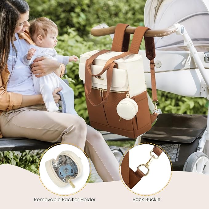 LOVEVOOK Diaper Bag Backpack,Diaper Bag Tote with Insulated Pockets,Baby Bag for Girl Boy with Changing Pad,Large Baby Diaper Bag with Pacifier Case,Anti-Theft Travel Backpack for Women