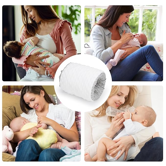KAKIBLIN Baby Feeding Arm Pillow,Baby Nursing Arm Breastfeeding Pillows Support for Newborn Mom and Babies,Portable and Washable,Ergonomic Nursing arm Pillow for Feeding Newborn(White Cloud)