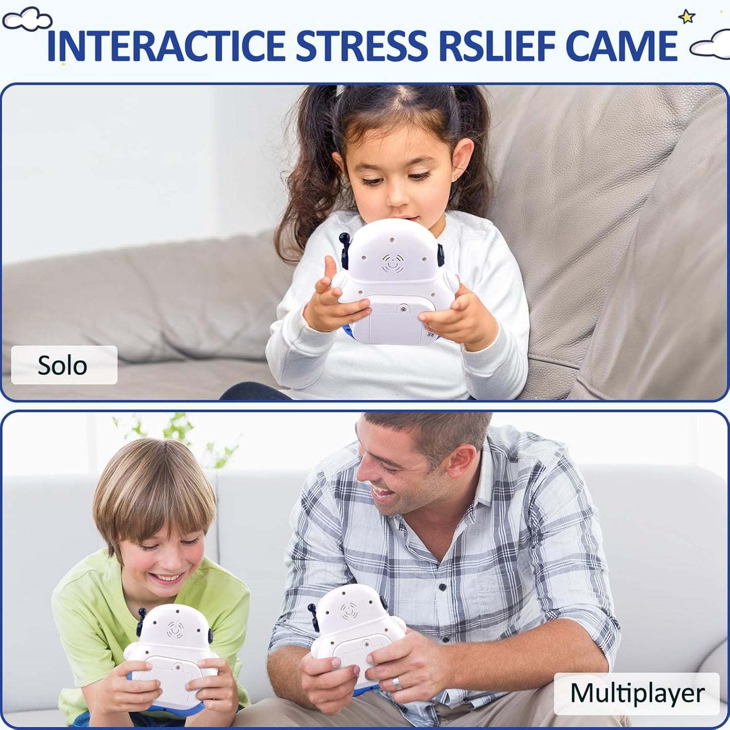 Quick Push Game Fidget Toys for Kids Adults, Handheld Puzzle Game Sensory Toys, Fast Push Bubble Game, Xmas Birthday Gifts for Boys Girls (Astronaut - Blue)