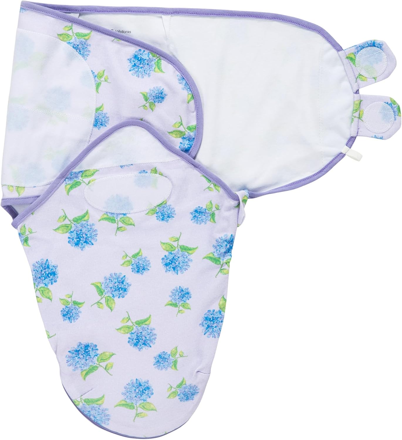 LollyBanks Baby Swaddles 100% Organic Cotton, 3-6 Months Baby Girl Swaddles with Easy Change Zipper, Swaddle Sack for Newborn Girls (Hydrangea Print)