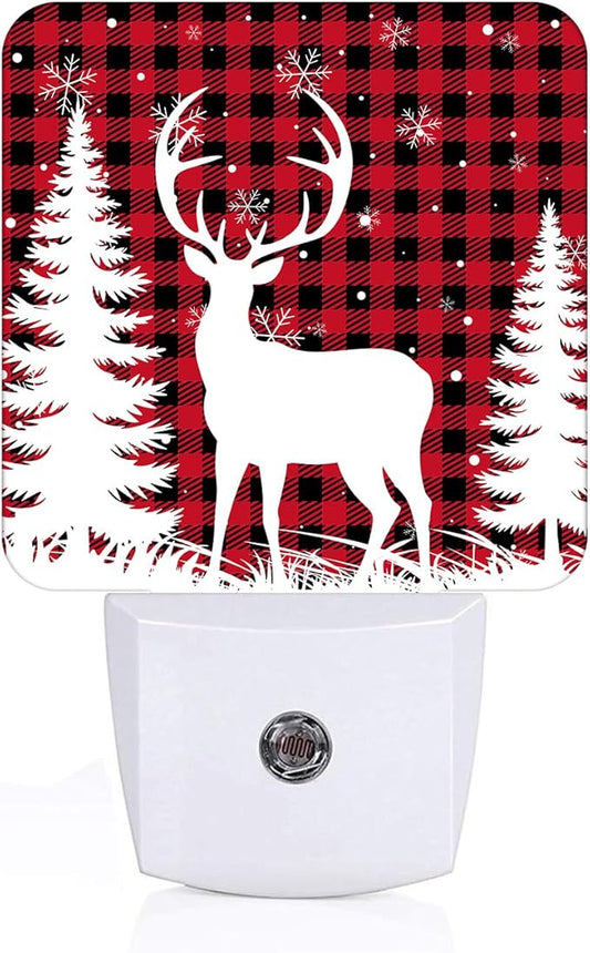 Silhouette Christmas Elk Night Light,Plug Into Wall Decor for Stairway,Hallway,Kitchen,Dusk to Dawn Sensor Nightlights for Boys/Girls/Women/Men Room Gifts