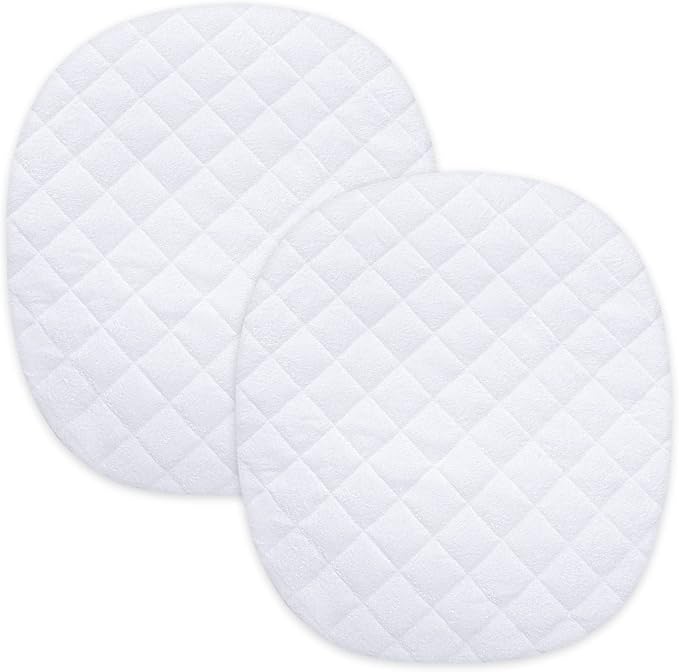 Waterproof Bassinet Mattress Pad Cover Fit for Graco Pack 'n-Play Dome LX Bassinet (not playard), 2 Pack, Ultra Soft Surface, Breathable and Easy Care