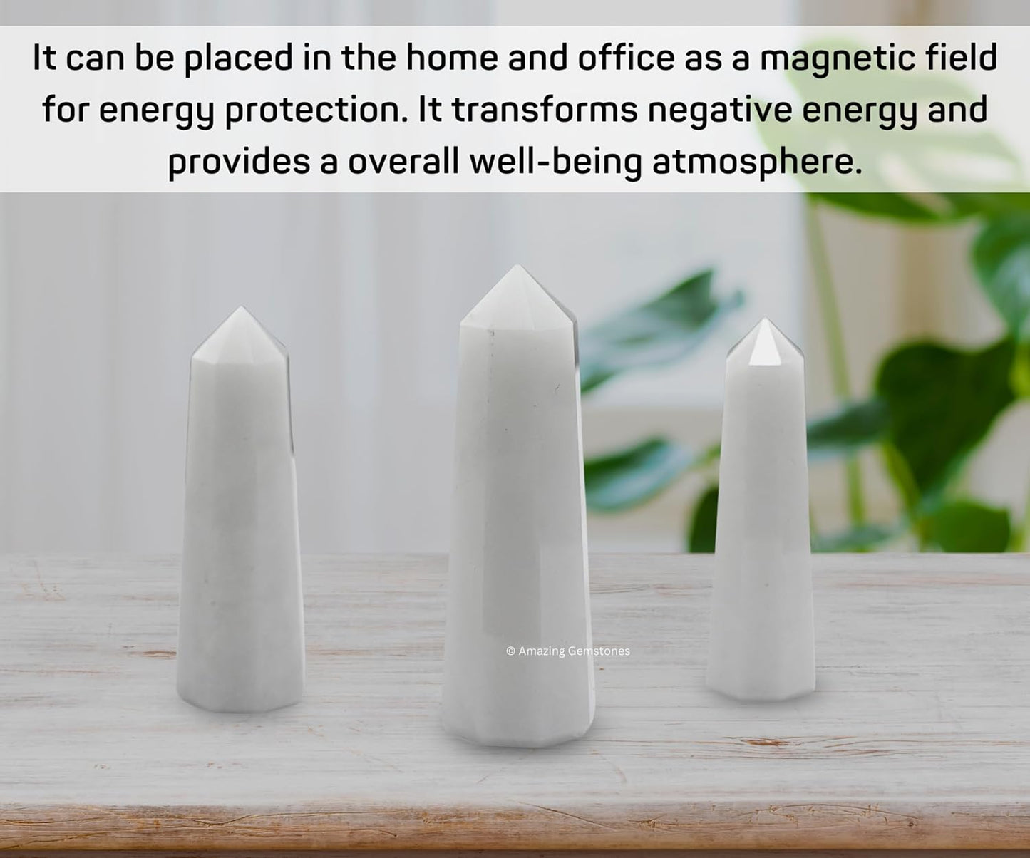 Amazing Gemstone Snow Quartz Crystal Towers - Natural Healing Crystal Point Obelisk for Reiki Healing and Crystal Grid (2" to 3" Inch)