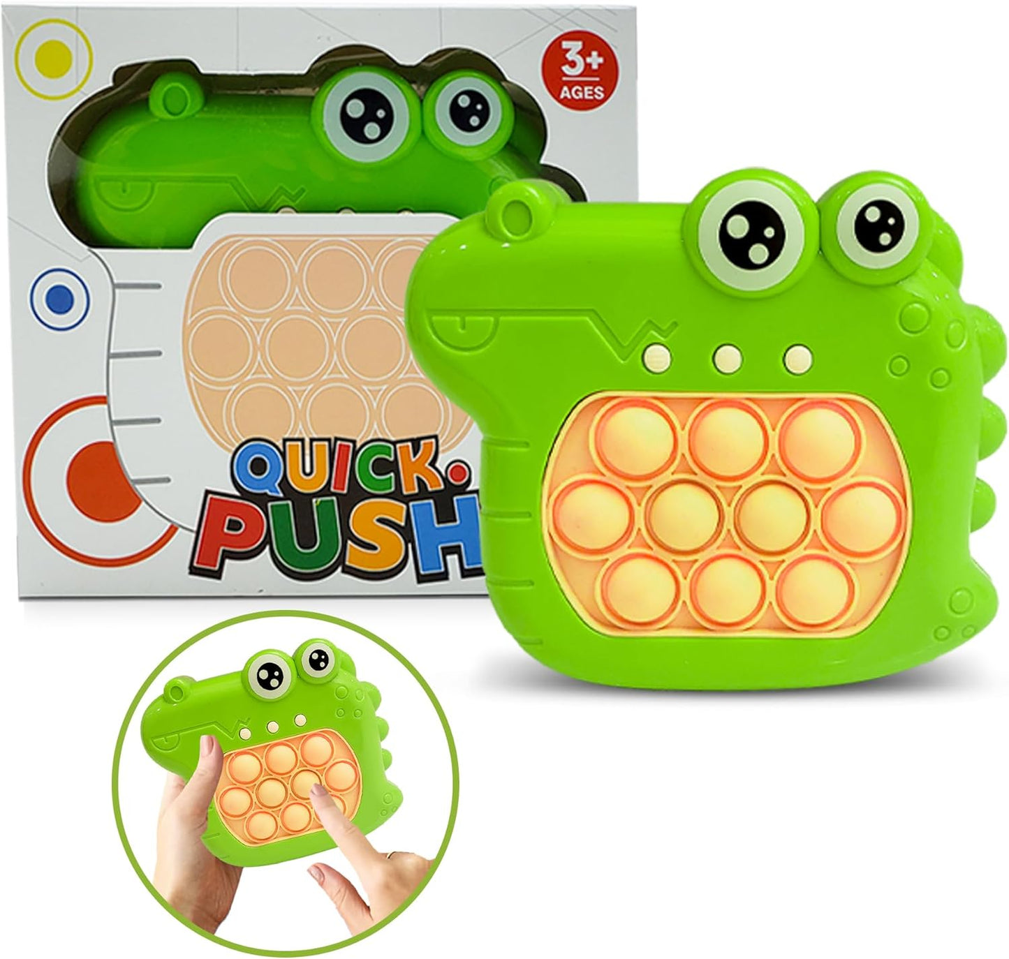 T-rex Quick Push Pop Game It Fidget Toys Pro for Kids Adults, Handheld Game Fast Puzzle Game Machine, Push Bubble Stress Toy, Party Favors, Birthday Gifts for Boys and Girls (T-rex)