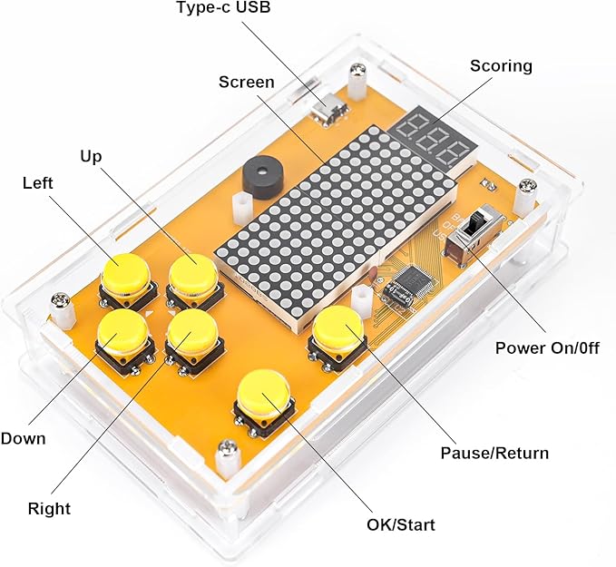 LEPANDA DIY Game Console, Soldering Project Kit, Electronics Solder Practice Kit, Designed for Students, Great STEM Project and Gift