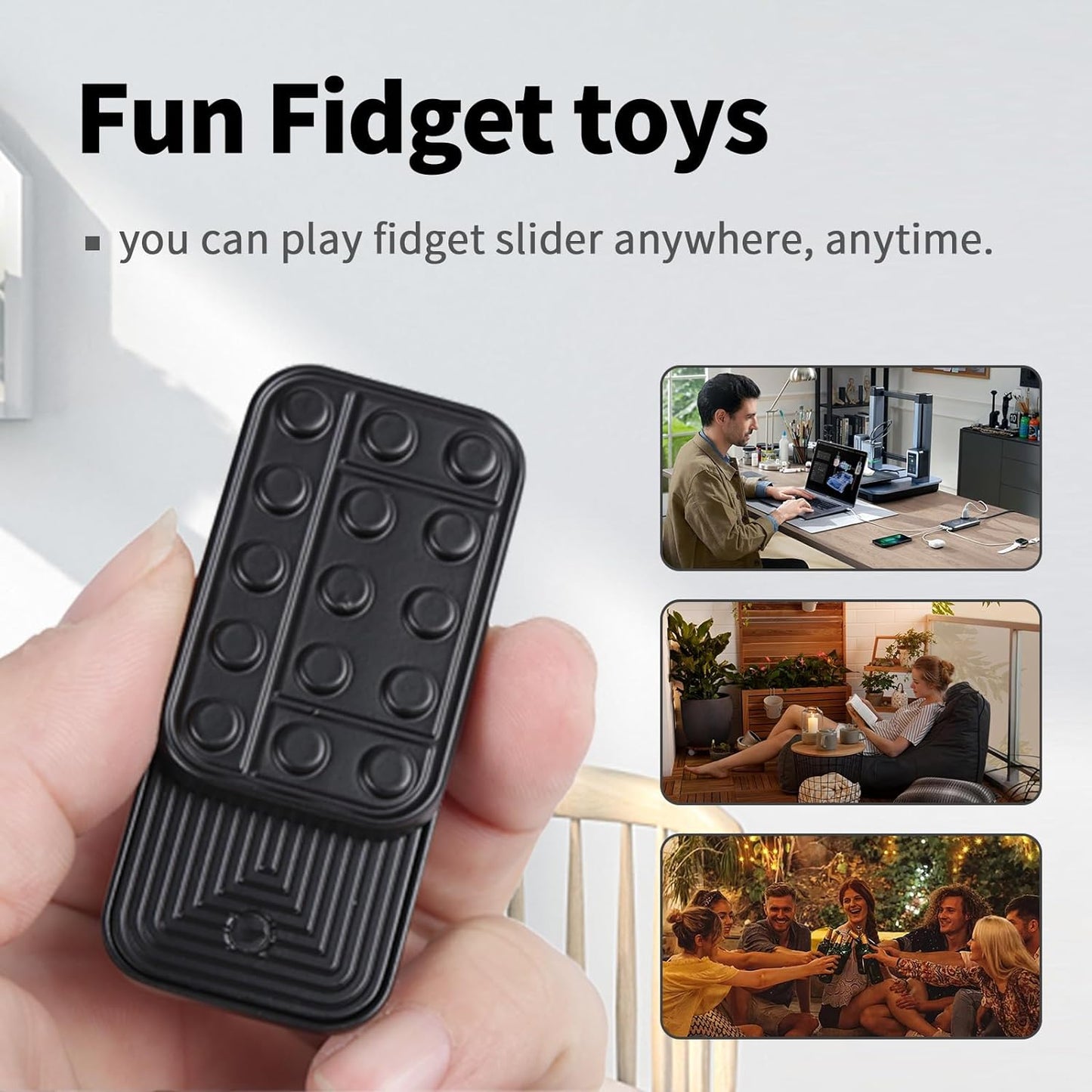Fidget Toys Adults Metal Fidget Slider Magnetic EDC Haptic Fidget Toys for Adults - Black1