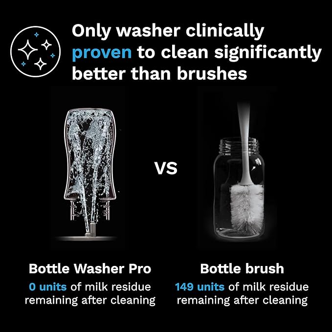 Baby Brezza Bottle Washer Pro - Baby Bottle Washer, Sterilizer + Dryer - All in One Machine Cleans Baby Essentials, Bottles + Pump Parts – Appliance Replaces Bottle Brushes & Drying Racks, Charcoal