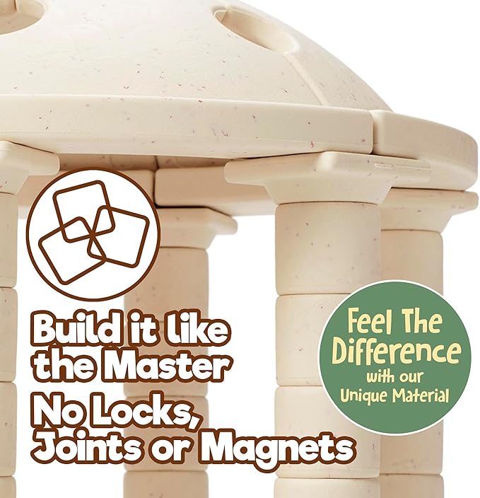 Taksa Toys Ancient Greek Dome Stem Toys Educational Stackable Building Blocks, for Kids Ages 7 8 9 10+ Years Old, Indoor Premium Architectural Kit Construction Games, Montessori Children Toys 54 Pcs