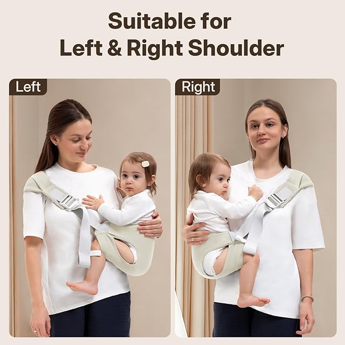 Toddler Carrier for 25-60 lbs,Comfortable&Lightweight Baby Sling Carrier,Adjustable with Left/Right Shoulder Straps,One Size Fits All,Ideal for Shopping and Travel-Khaki