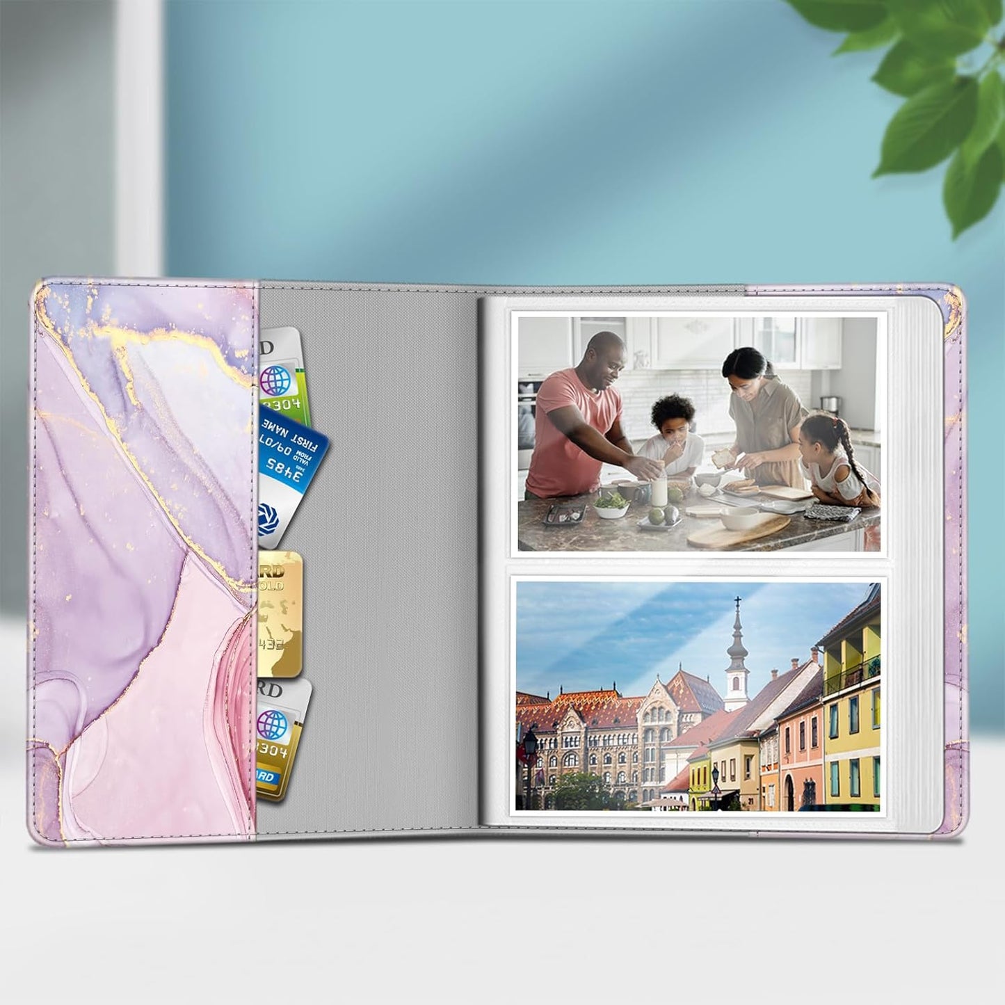 Fintie Photo Album for 4x6 Photos - 112 Pockets Vegan Leather Cover Memory Albums Book for Birthday Family Anniversary Vacation Pictures, Dreamy Marble