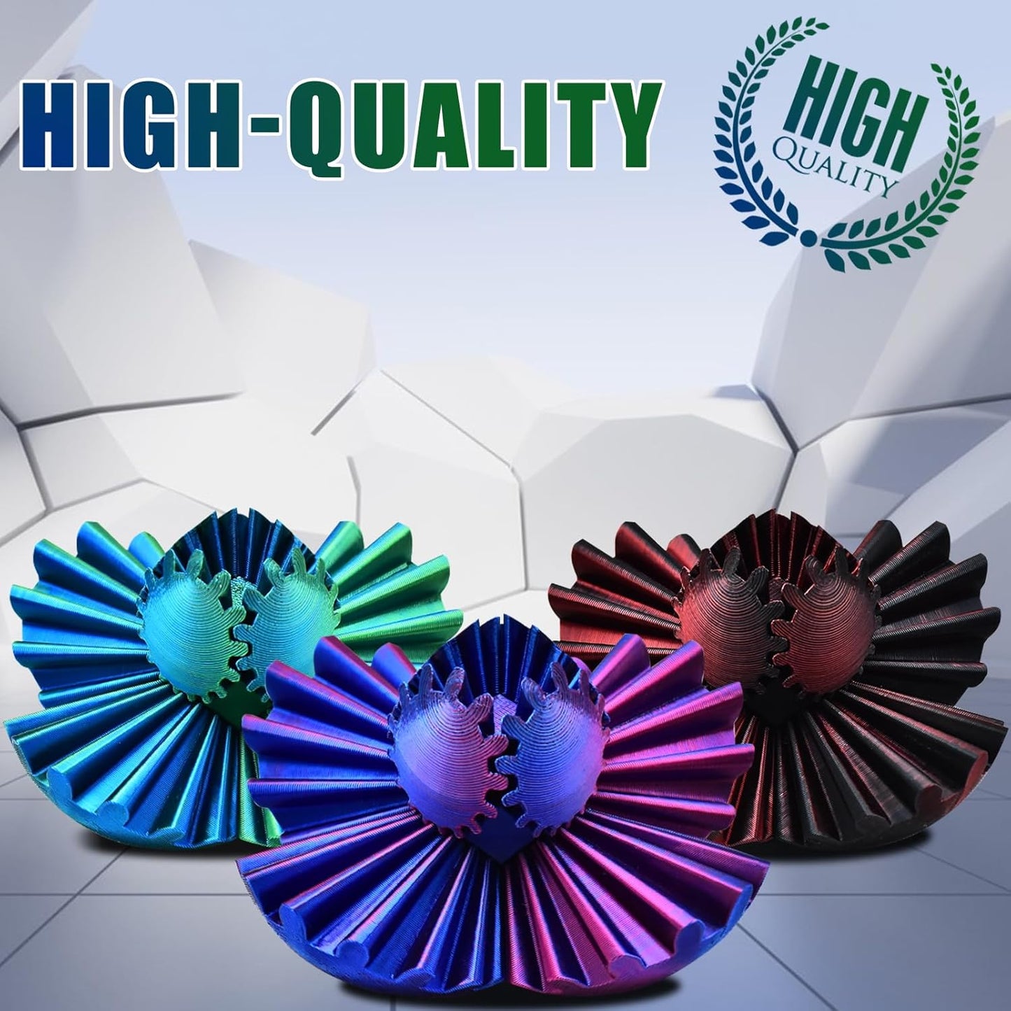 3 PCS Mini 3D Printed Gear Ball,Funny Spin Ball Cube Fidget Toy,Activity Gear Sphere Fidget Spinner Hand Toy,Executive Desk Toys,Creative Gift