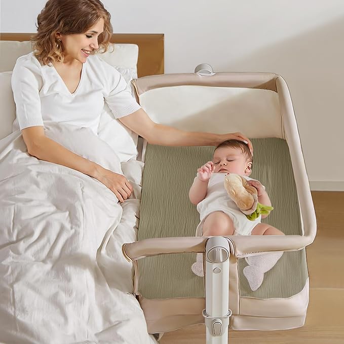 lulumoon Muslin Bassinet Sheets for Baby: Soft Bedside Sleeper Bassinet Fitted Sheets for Boys and Girls